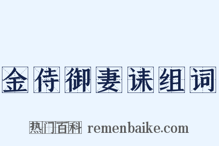 金侍御妻诔组词是什么意思的图片